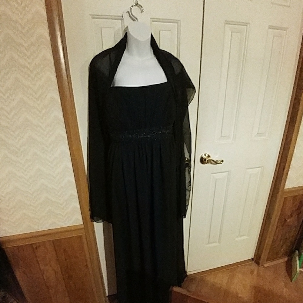 Full length spaghetti strap gown
